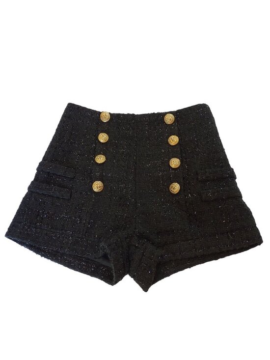 Lady CL Clin Design Pants - Lady CL Clin Design High Waist Black Shorts Sparkle Size L 28" Festive Mobwife